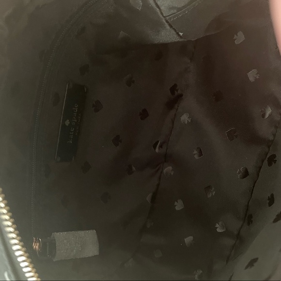 Kate Spade Chelsea Little Better Nylon Camera Bag Coin Pouch Black White Flower - Picture 4 of 4